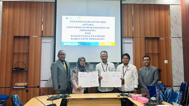 
					BPS Pringsewu dan UMPRI Melakukan Penandatanganan Nota Kesepahaman dan Perjanjian Kerja Sama Pojok Statistik