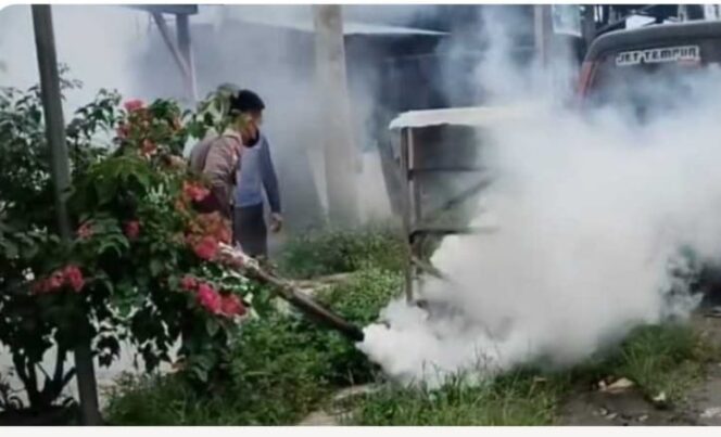 
					Brantas Sarang Nyamuk DBD, Polres Pesibar dan Warga Gotong Royong Bersihkan Lingkungan