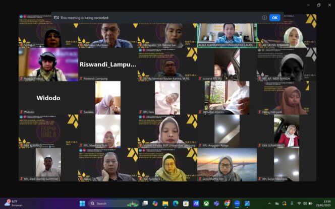 
					FKIP Unila Gelar Pengenalan Sistem Akademik Pascasarjana Jalur RPL Angkatan I Semester Genap T.A 2024-2025