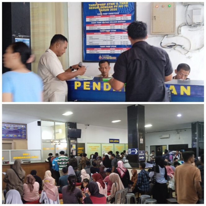 
					Antusias : Warga Padati UPTD Samsat Bandar Lampung Untuk Program Pemutihan Pajak Kendaraan