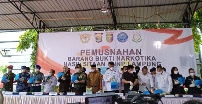 
					BNNP Lampung Musnahkan Barang Bukti Sitaan Narkotika Lintas Provinsi