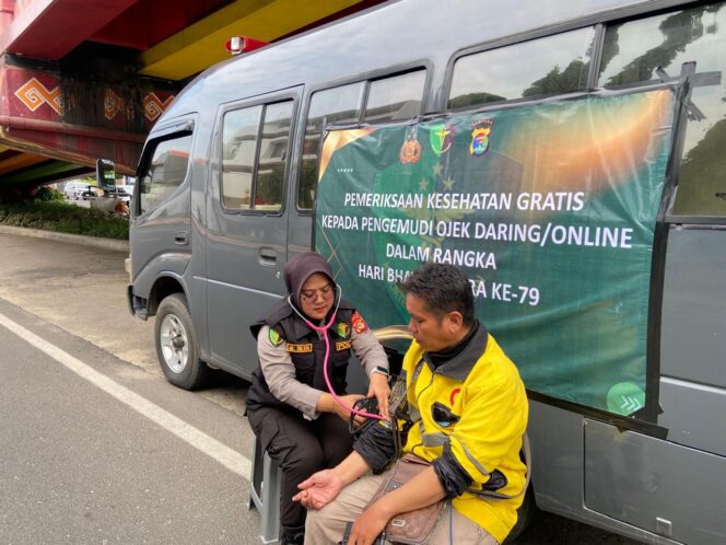 
					Sambut Hari Bhayangkara ke -79 : Driver Ojol di Bandar Lampung Dapat Layanan Cek Kesehatan Gratis Dari Polisi