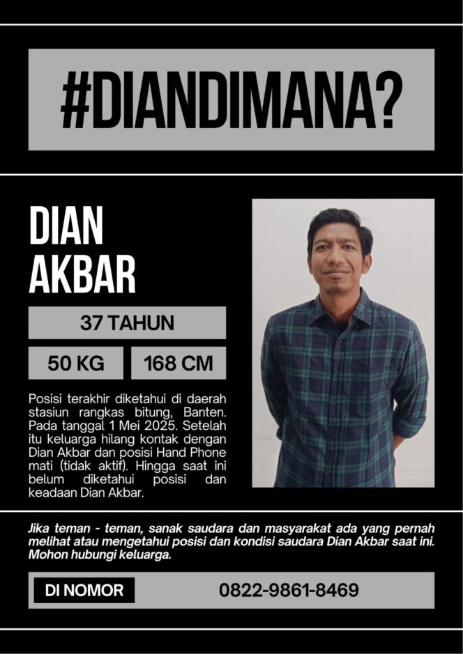 
					Mantan Karyawan Stasiun TV Swasta Nasional Hilang Misterius, Keluarga Minta Bantuan Warga Lampung
