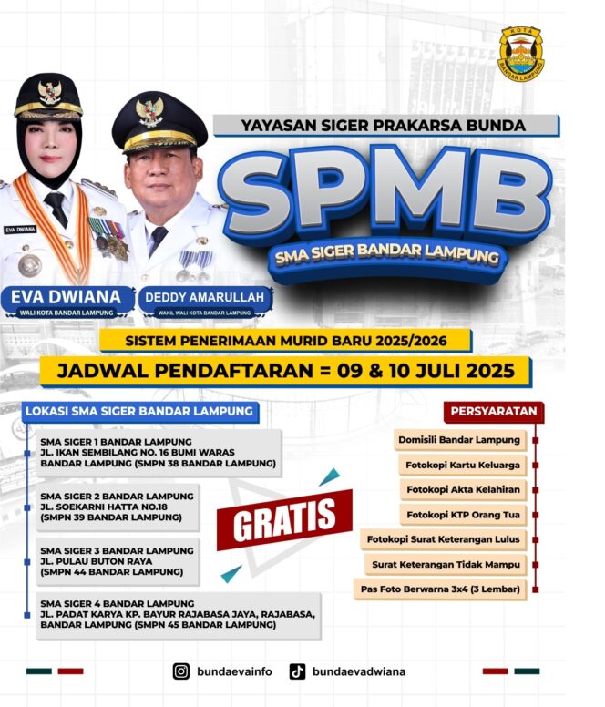 
					Segera dibuka, Jadwal Pendaftaran SMA Siger Bandar Lampung