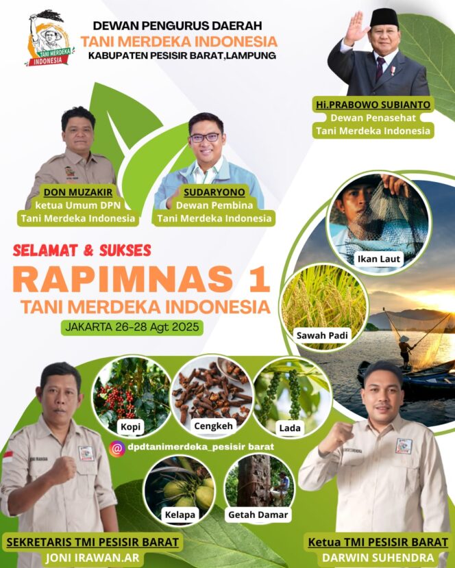 
					DPD Tani Merdeka Indonesia Pesisir Barat Siap Menghadiri Dan Menyukseskan RAPIMNAS 1