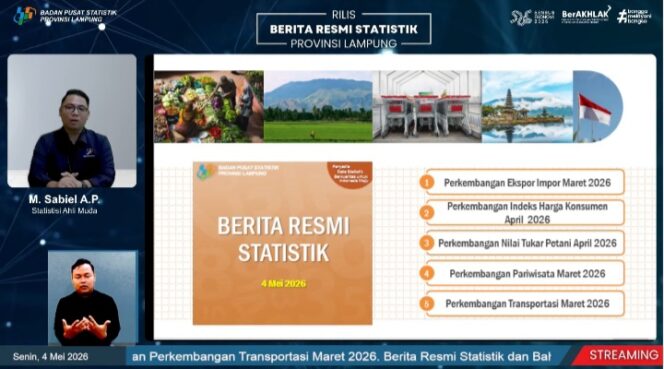 
					Perkembangan Transportasi Lampung Maret 2026: Seluruh Moda Angkutan Mengalami Peningkatan Secara Bulanan dan Tahunan