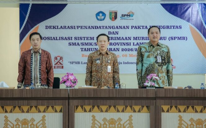 
					Penandatanganan Pakta Integritas SPMB, Pemprov Lampung Wujudkan Pendidikan Inklusif dan Berkualitas