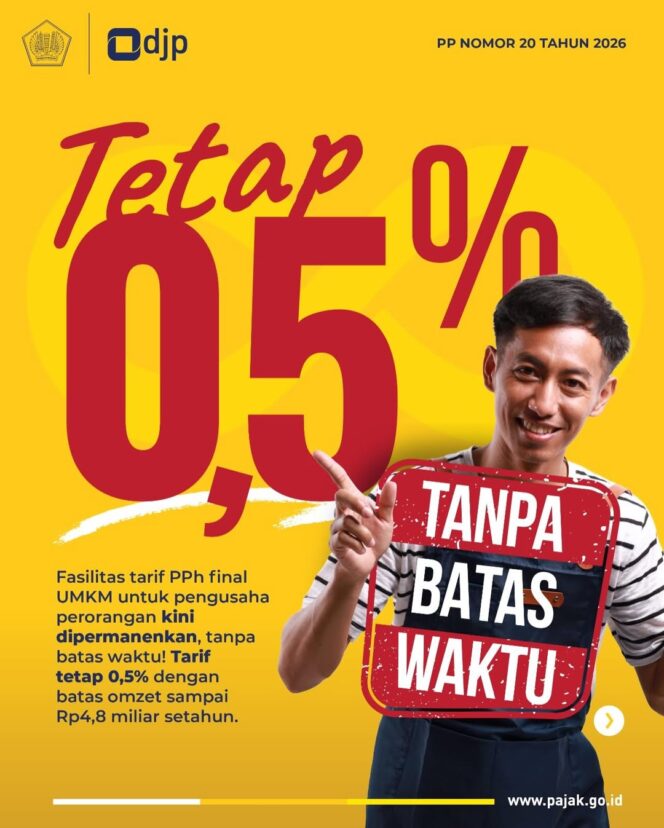 
					DJP KemenKeu Tegaskan Komitmen Dukung UMKM Naik Kelas Melalui PP Nomor 20 Tahun 2026