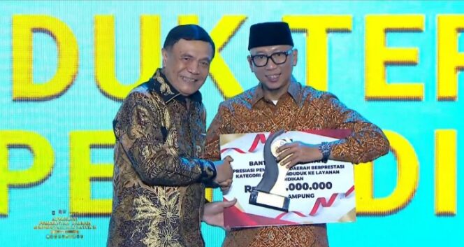 
					Pemprov Lampung Raih Apresiasi Terbaik II Akses Penduduk terhadap Pelayanan Pendidikan Regional Sumatera