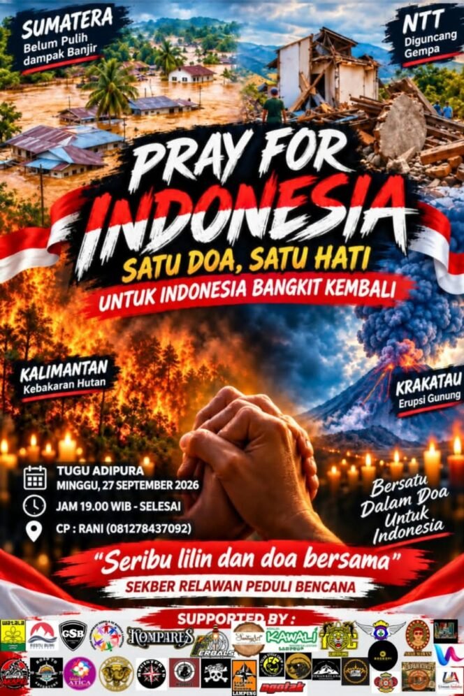 
					Doa Untuk Indonesia: Sekber Relawan Peduli Bencana Lampung Gelar Aksi Seribu Lilin
