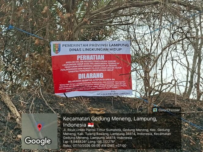
					Langgar INPRES Karhutla 2026  DLH Lampung Segel Lahan PT. SIL